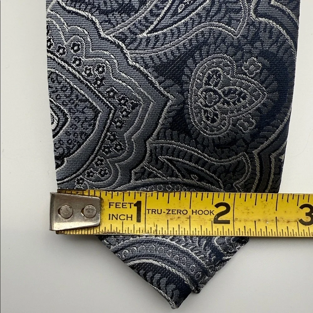 U.S. Polo Assn. Navy & Silvery Gray Paisley Hand Made Tie,Office,Formal